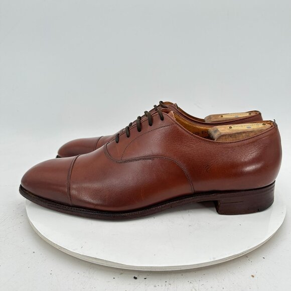 Church's Custom Grade Men Size 10.5D Brown Leather Cap Toe Oxford Dress Shoes - Picture 2 of 12